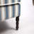 Blue Striped Upholstered Accent Chair with Turned Legs
