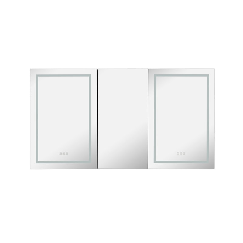 Pharmacie en aluminium à DEL 18 "avec miroir H 18" avec miroir