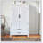 27'' Accent Tall Tower White Storage Cabinet - Rustic  Sideboard With Doors And Drawers For Home Decor And Organization