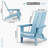 Oversized Folding Adirondack Chair, High-Back Textured Plastic Outdoor Patio Chairs with 400 lb Weight Capacity, Weatherproof & Fade-Resistant for Lawn, Garden, Deck, or Camping, Blue-64858598