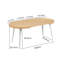 Table de salle à manger extensible Kresha avec plateau en panneau de fibres à densité moyenne et pieds en métal