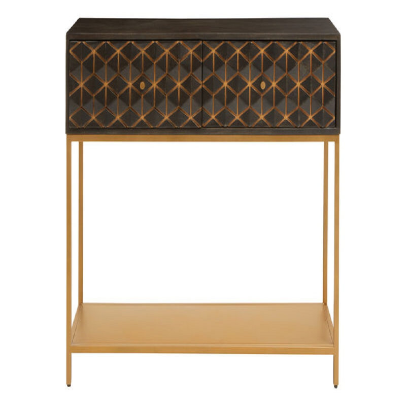 115cm Solid Wood Top Console Table