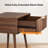 18.9" Walnut Relief Nightstand, Particleboard & MDF, Melamine & Vacuum Forming, 1 Drawer, High Leg (2 Pcs)-1552027647
