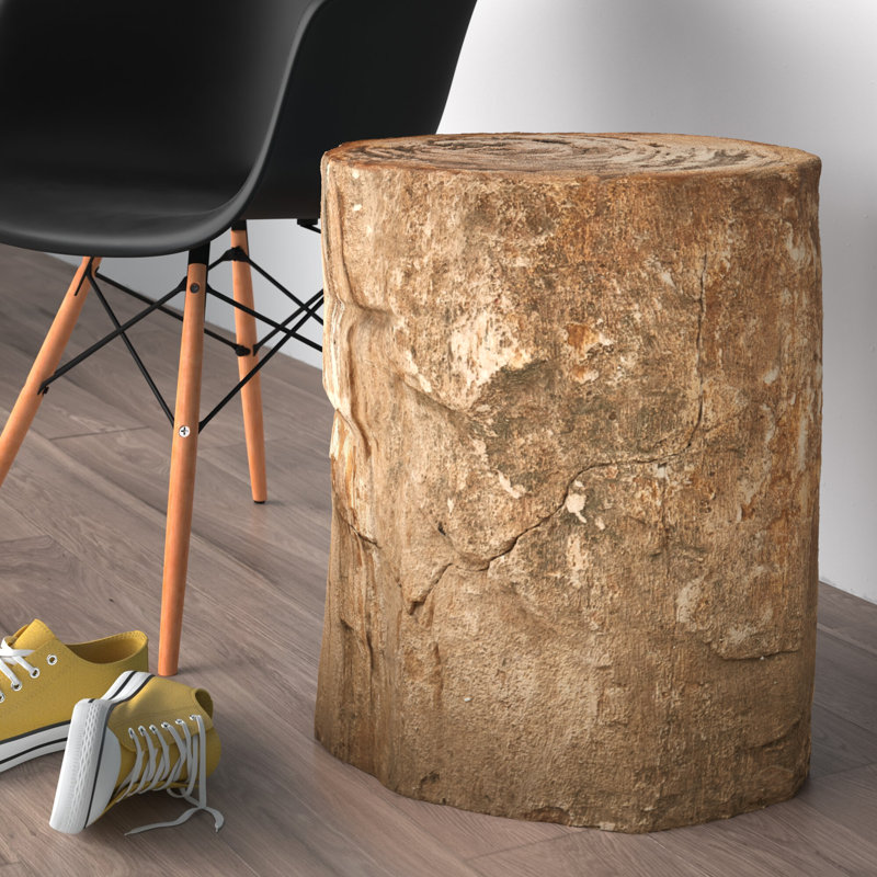 Solid Wood Accent Stool, Natural Light