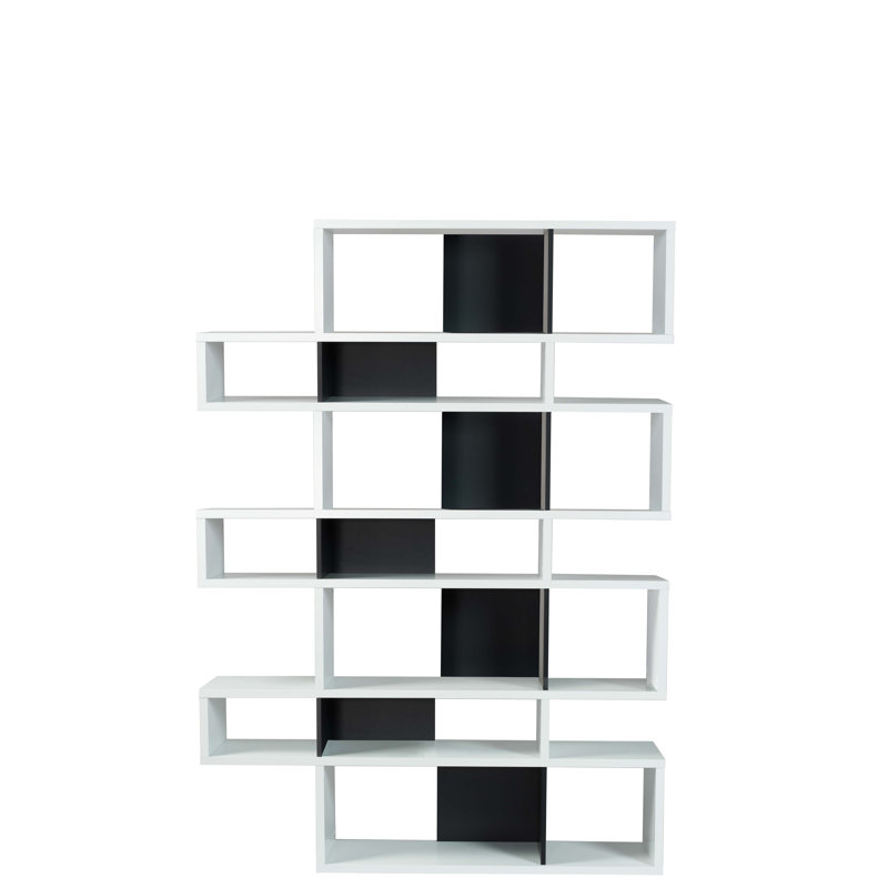 Geometric Bookcase, Matte White / Matte Black