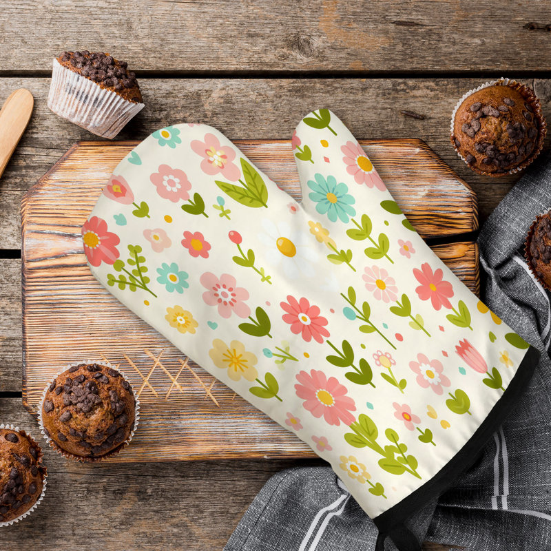 Nouvelle serge de coton Blooms Oven Mitt