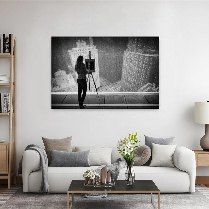 The Architecture Painter Abstract Contemporary Architecture City Wall Art 1 Piece Wrapped Canvas Wall Art
