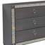 Laine Wide Dresser, 6 Drawers, Trim, Grey Solid Wood
