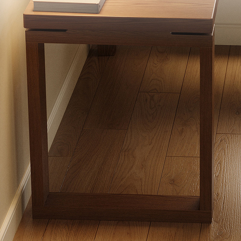 Bureau rectangulaire en bois massif brun noisette, Retour à gauche, H 29,53 po x l 86,61 po x P 55,12 po