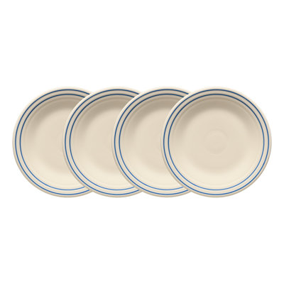 Fiesta Americana Lapis Band Classic Rim 9 Inch Luncheon Plate, Set of 4