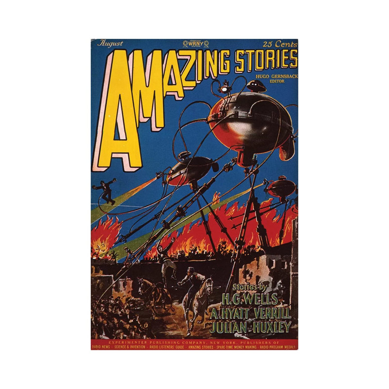 Magazine Cover, 1926 by Frank R. Paul - Wrapped Canvas Print, 20.32 cm H x 30.48 cm W