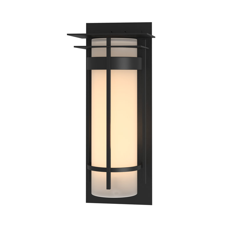 Plafonnier encastré d'extérieur à 1 ampoule Banded, Noir bord de mer, H 25,9 po x l 10,7 po x P 9,2 po