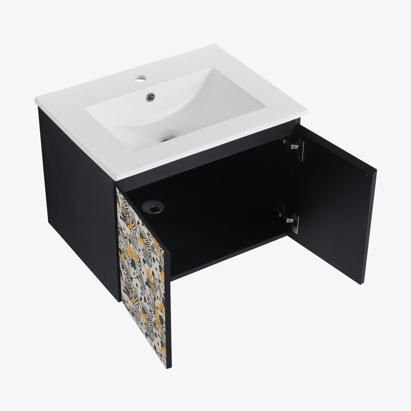 24'' Floating Wall-Mounted Bathroom Vanity With Ceramics Sink