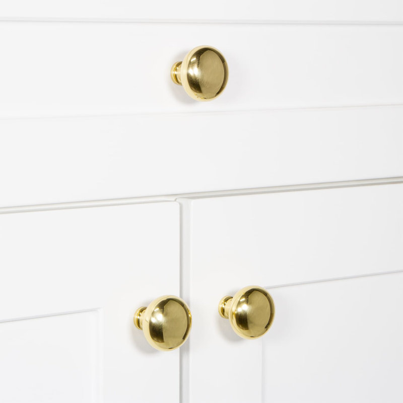 Fifth Avenue Cabinet Knob, Polished Brass