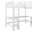 Lit mezzanine en bois avec échelle en L et 2 bureaux intégrés en L