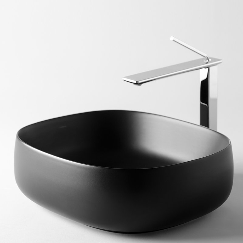 Seed 18.1'' L Bathroom Sink, Matte Black