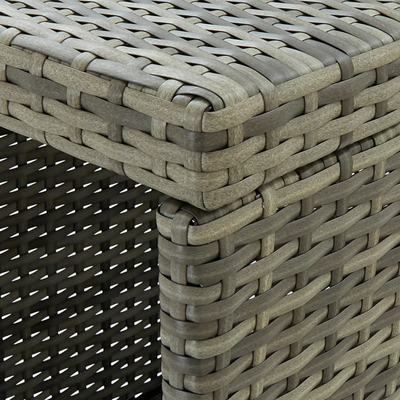 Gardette Rectangular Wicker Outdoor Bar Table , 120cm cm W 60cm cm D, Grey