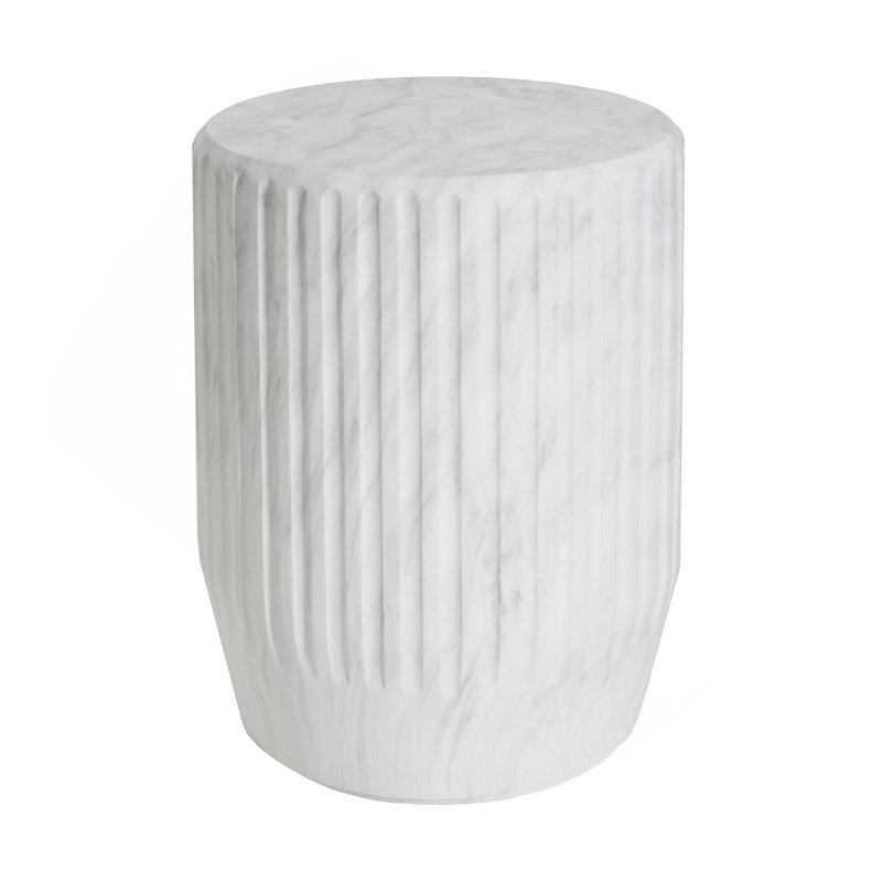 Table d'appoint d'extérieur sculptée Cicci, Blanc