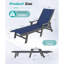 Ensemble de 2 chaises longues réglables pour patio, PEHD bleu marine moderne, piscine