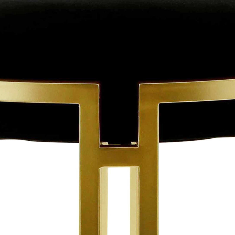 Adalya Velvet Tufted Bench  for Bedroom Furniture, Modern Accent Bench with Iron Metal Legs, Black, Gold
