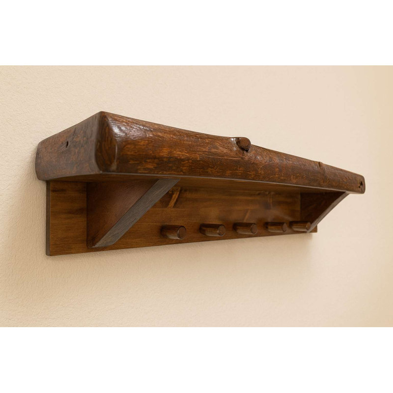Tablette murale Live Edge, 5 pi avec chevilles en teinture américaine, 60