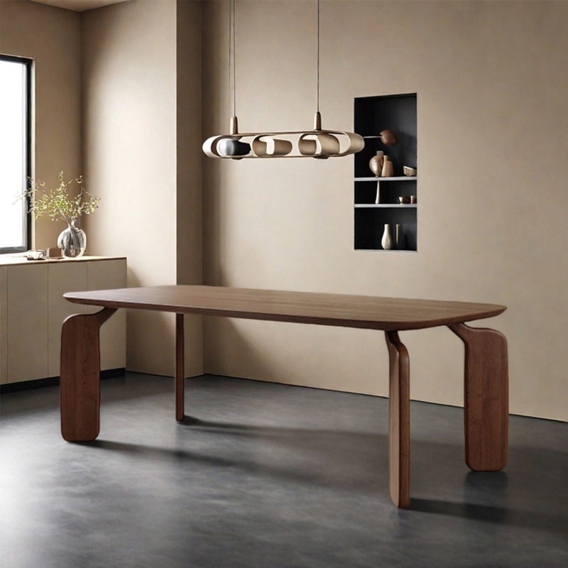 Table de salle à manger haut de gamme en bois massif, H 29,52 po x L 78,74 po x l 31,49 po