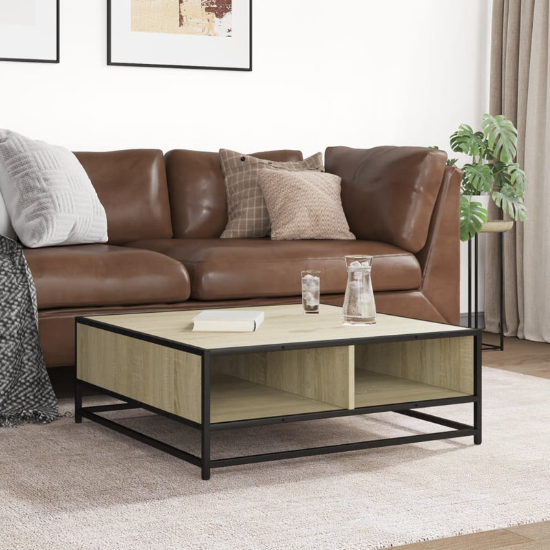 Coffee Table with Storage, Sonoma Oak, 30" H x 80" L x 80" W