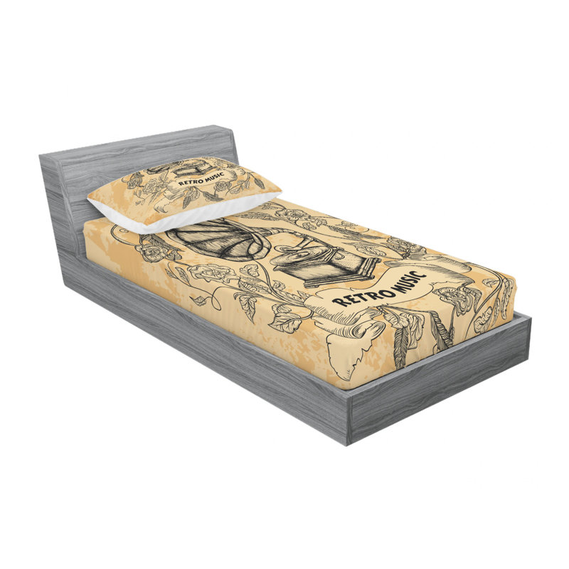 Microfiber Floral Sheet Set, Twin Sheet Set with Fitted Sheet