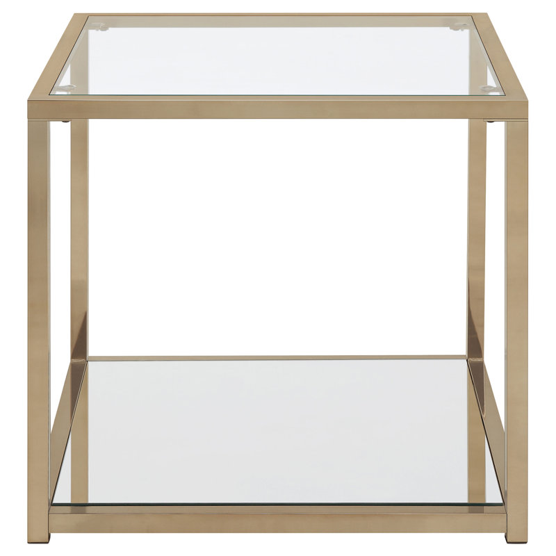 Doral End Table with Mirror Shelf