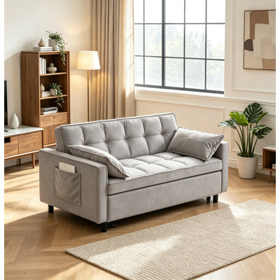 55" Sofa Bed With Storage Pockets