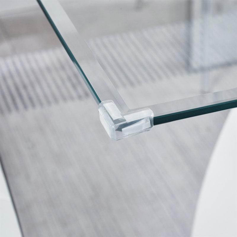 Table de salle à manger rectangulaire, H 29,9 po x L 63 po x l 35,4 po, Blanc / argenté