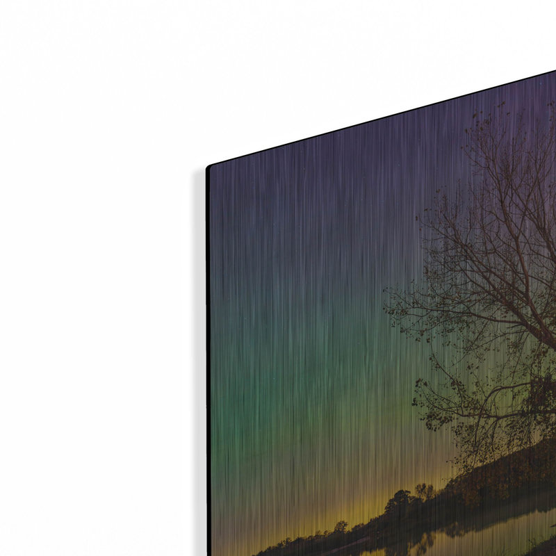  «Tree Under Aurora Borealis» par Epic Portfolio, art mural en métal, 12 po x 12 po, H 12 po x l 12 po