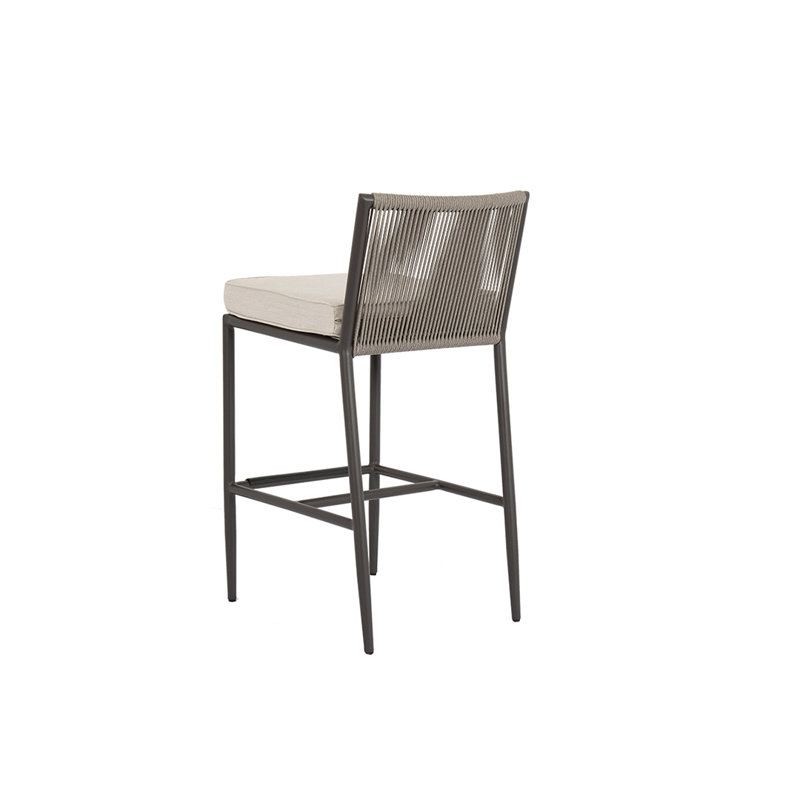 Pietra Outdoor Bar Stool, Bar Stool (26" Seat Height), Echo Ash Sunbrella®