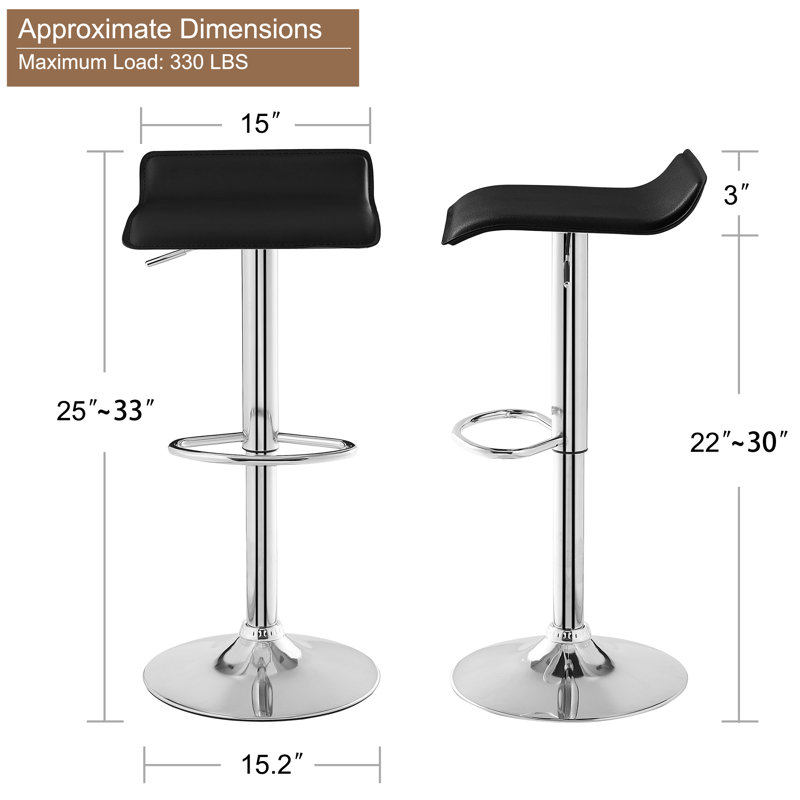 Tabouret réglable en hauteur Garytt, Noir
