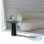 Table basse moderne, plateau 100% verre trempé, structure en hêtre, 19,7 po x 19,7 po x 19,7 po | Conception élégante noire et bleue, démontée pour une livraison facile | Idéal pour les salons contemporains et les espaces élégants-1199546212-1199546213