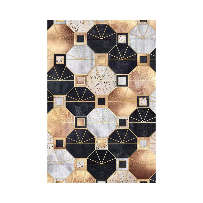Art Deco Octagons by Elisabeth Fredriksson - Wrapped Canvas Print, 30.48 cm H x 45.72 cm W