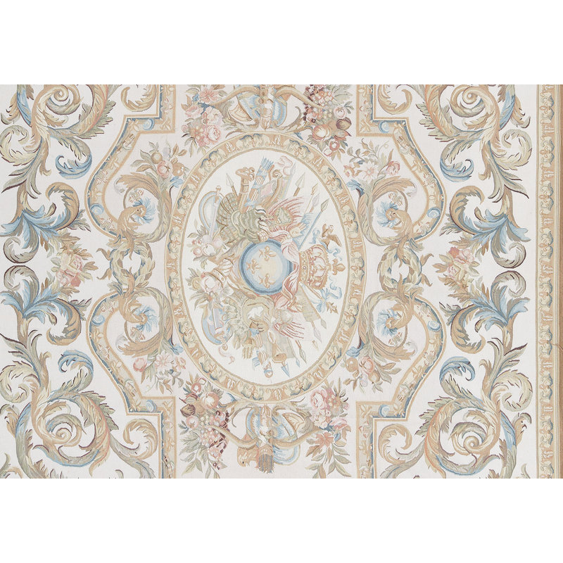 Hand-Knotted High-Quality Beige and Beige Area Rug