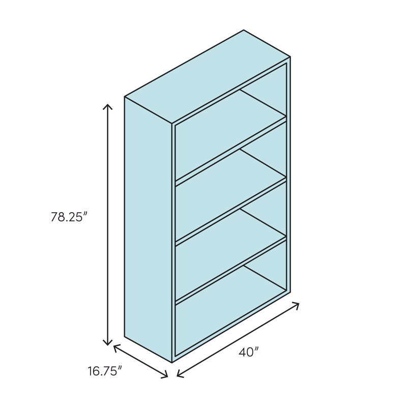 78.25"H x 40"W Rustic Glam Bookcase