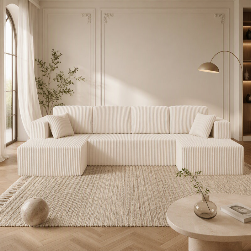 Modern Modular Sectional Sofa with Space-Efficient Design, No Assembly Required
