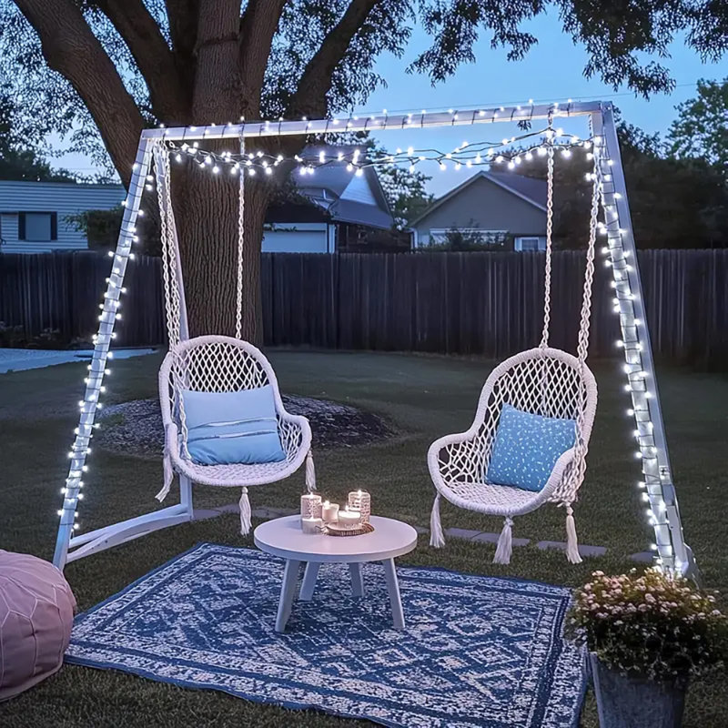 LED Solar Powered Cord String Light, 100 Lamps - 10 Metre Long