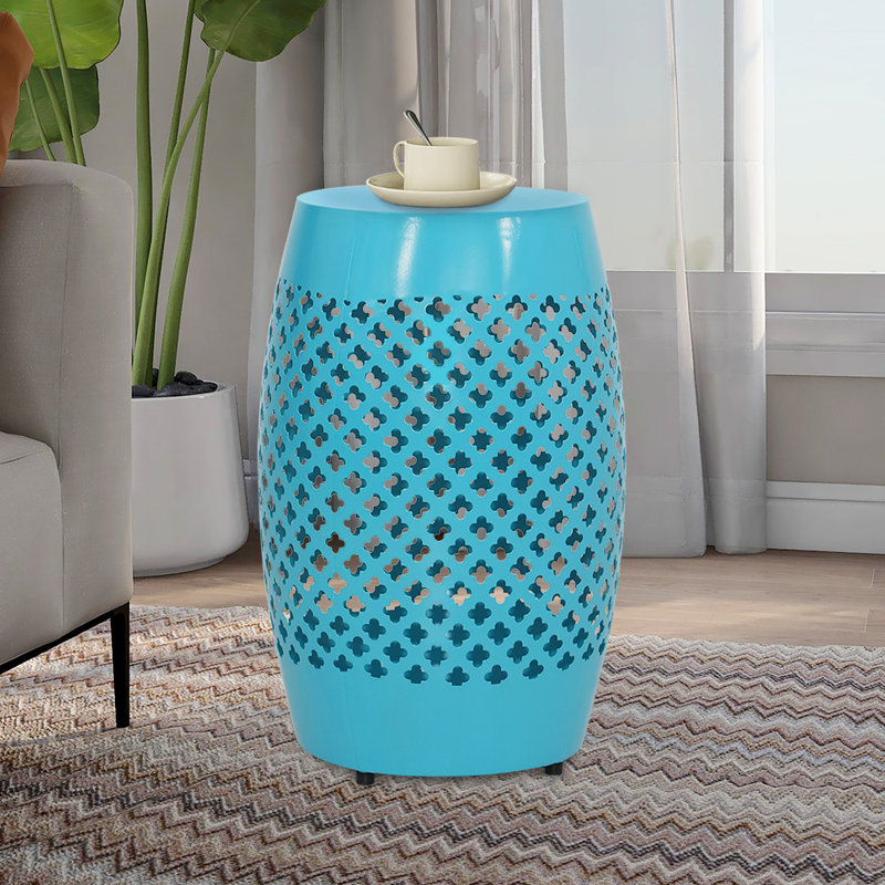 Table de bout en acier Sandpoint, Bleu sarcelle