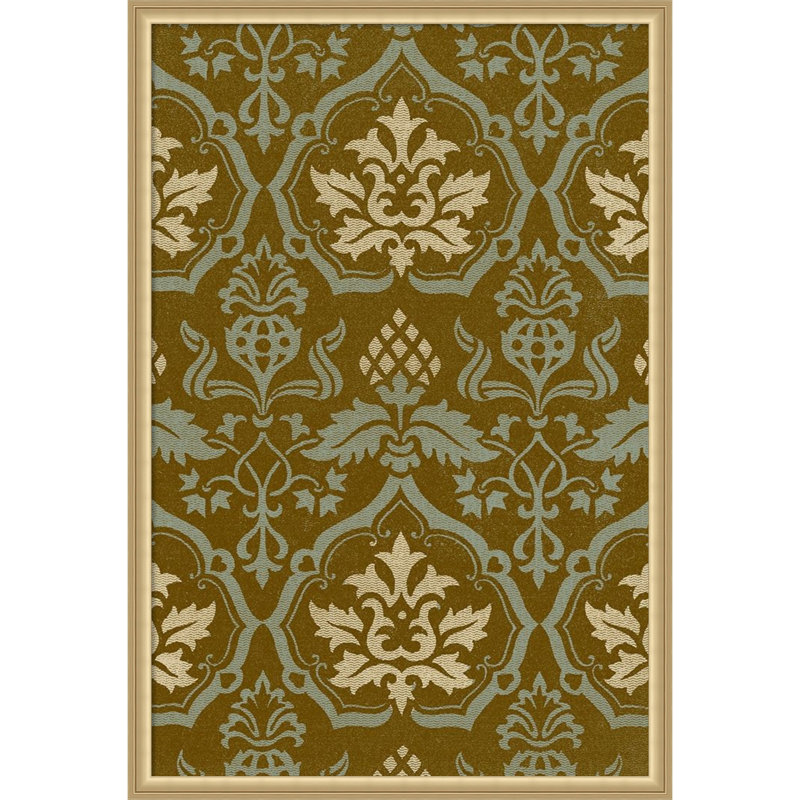  Tableau d'affichage encadré en tissu, médaillon à motif VI par Baxter Mill, Taille du tableau 24 x 36