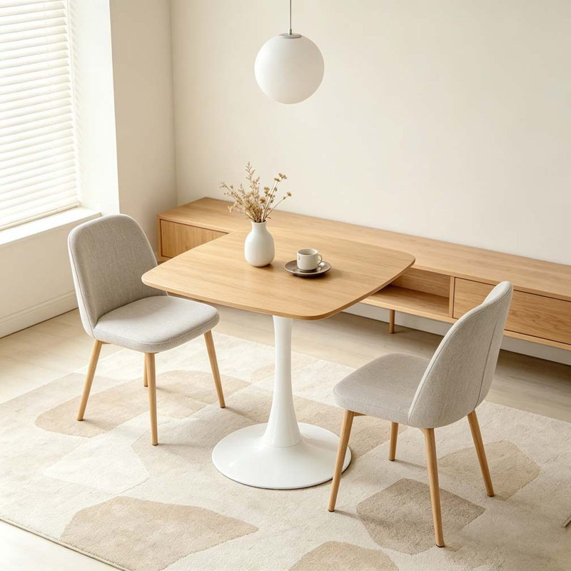 31.5INCH DINING TABLE, Oak/White, 28.93"H x 31.5"L x 31.5"W