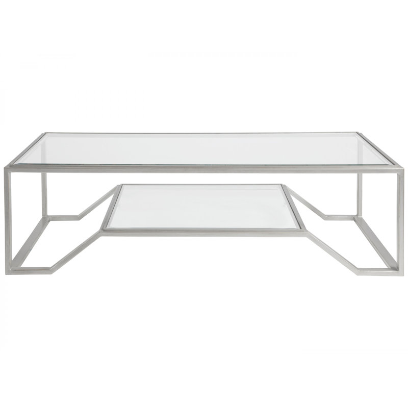 Byron Silver 60" Rectangular Glass Cocktail Table