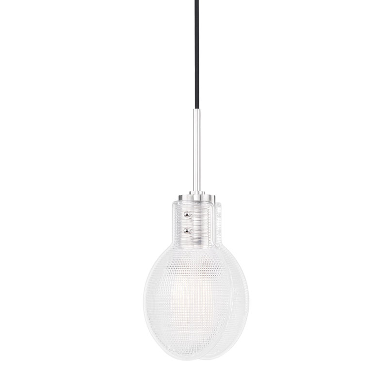 Luminaire suspendu à 1 lumière à 1 lumière, Nickel poli