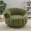 Fauteuil d'appoint pivotant en tonneau vert doux sur 360 °, salon surdimensionné pour le salon et la chambre à coucher