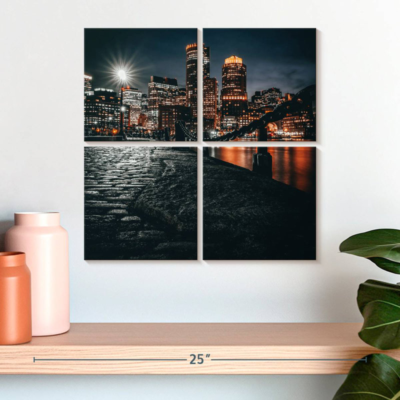 Nicci, horizon de nuit de Boston, H 18 po x l 18 po