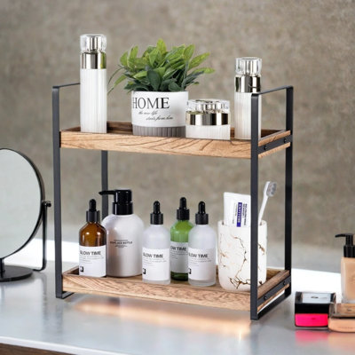 Bathroom Counter Organizer, 2 Tier Countertop Storage Shelf For Sink, Vanity, Kitchen, And Coffee Bar Essentials