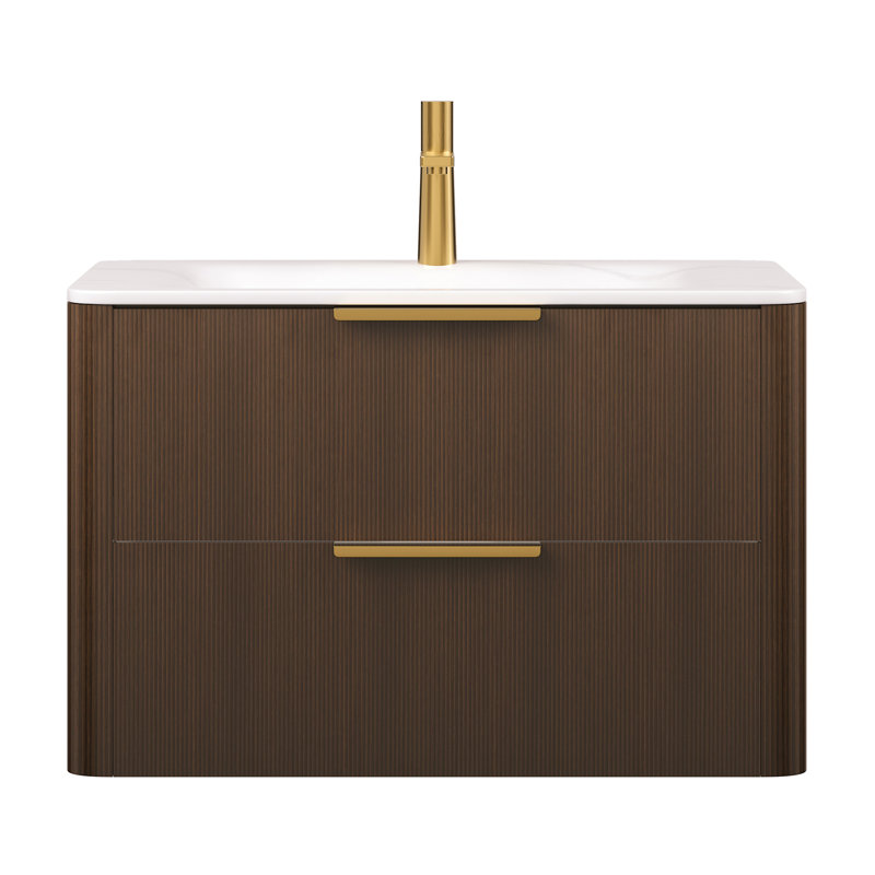 Meuble-lavabo avec lavabo Zane 30, 30", Noyer