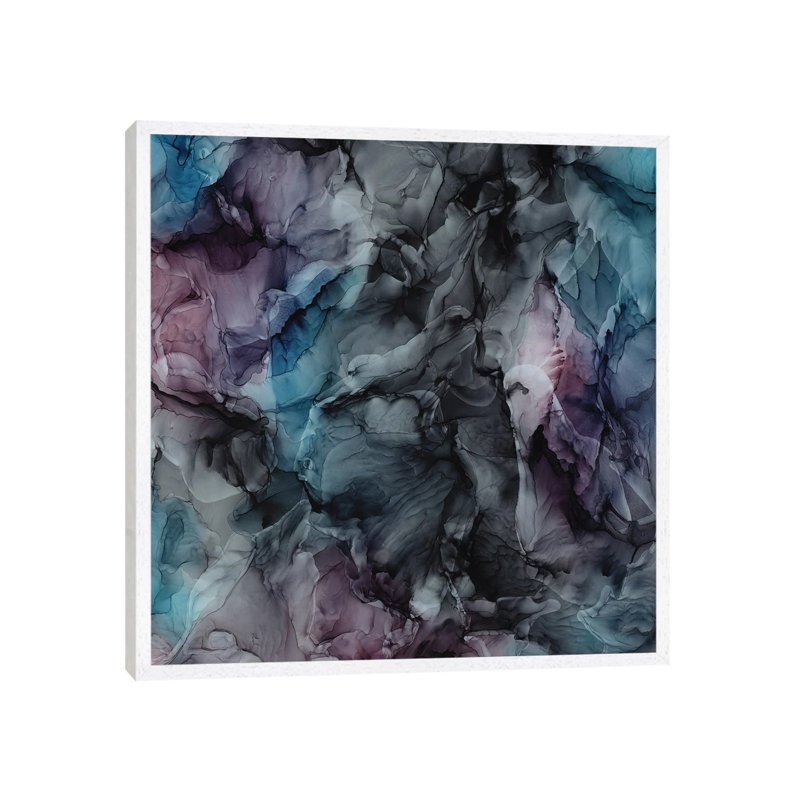 Moody Chaos by Elizabeth Karlson - Floater Frame Painting on Canvas, White Framed, 66.04 cm H x 66.04 cm W